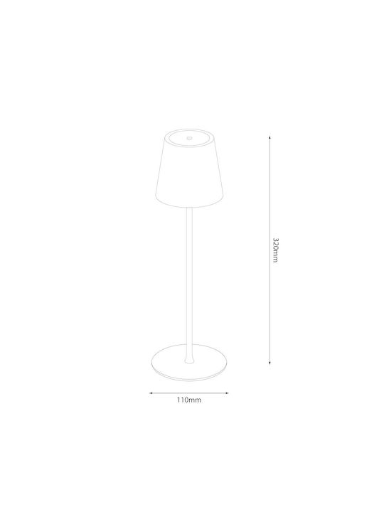 Eko Light Επιτραπέζιo Φωτιστικό LED Εξωτερικού Χώρου 2W με Θερμό Λευκό Φως IP44 Λευκό