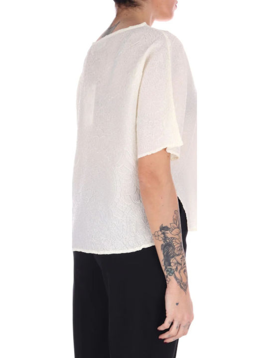 Damen Bluse Kurzärmelig Vanilla
