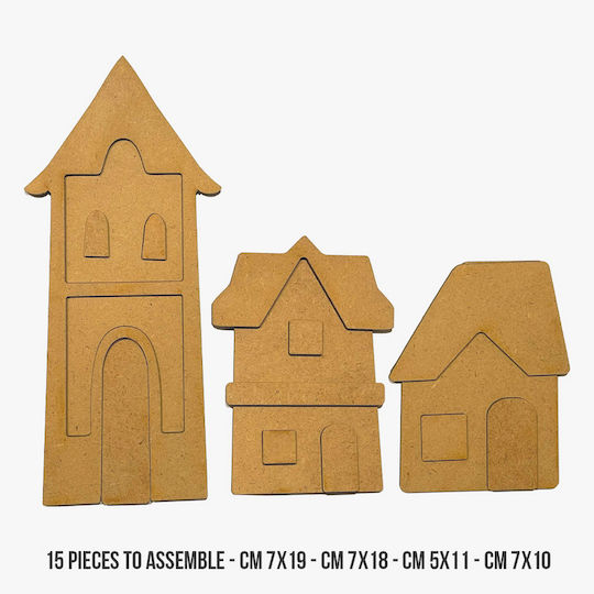Комплект декоративни дизайни MDF чипборд село Stamperia