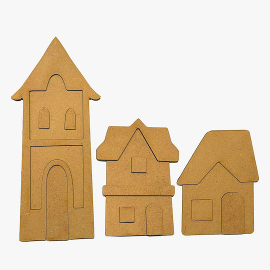 Комплект декоративни дизайни MDF чипборд село Stamperia