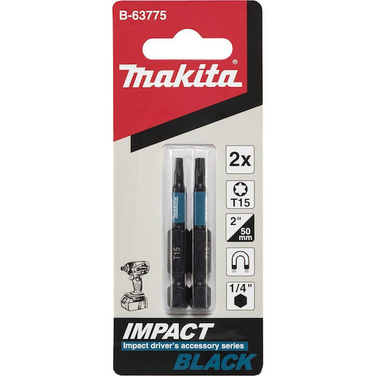 Makita Screwdriver Bits T15x50mm 2pcs