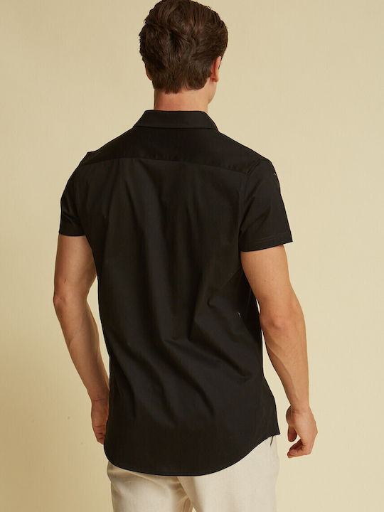 Short-sleeved Cotton Shirt Black