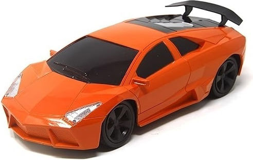 Mașină de curse RC cu LED-uri pentru copii de 6 ani și peste, scară 1:24, plastic 20x8x5 cm, portocaliu argintiu galben