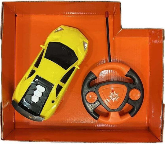 Mașină de curse RC cu LED-uri pentru copii de 6 ani și peste, scară 1:24, plastic 20x8x5 cm, portocaliu argintiu galben