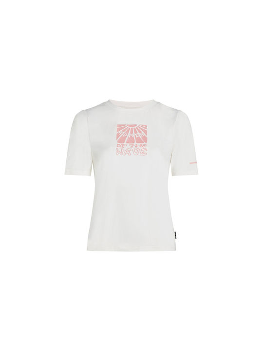 O'Neill Tricou De Protecție Solară Pentru Femei Mâneci Scurte Alb UPF 50+