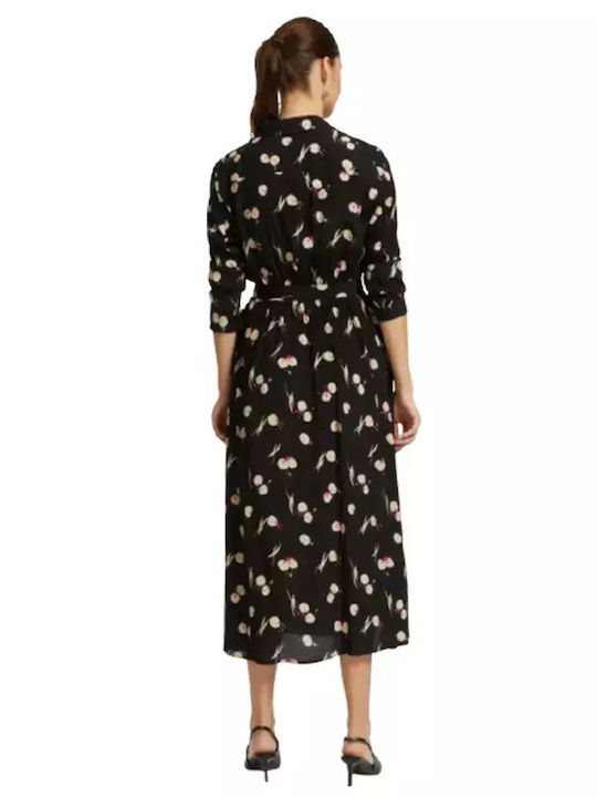 Midi Shirt Dress Black