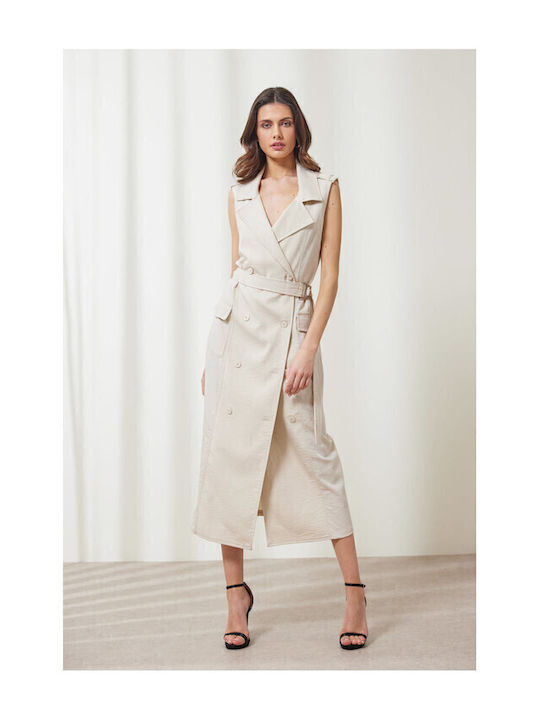 Lilith Summer Midi Shirt Dress Vanilla
