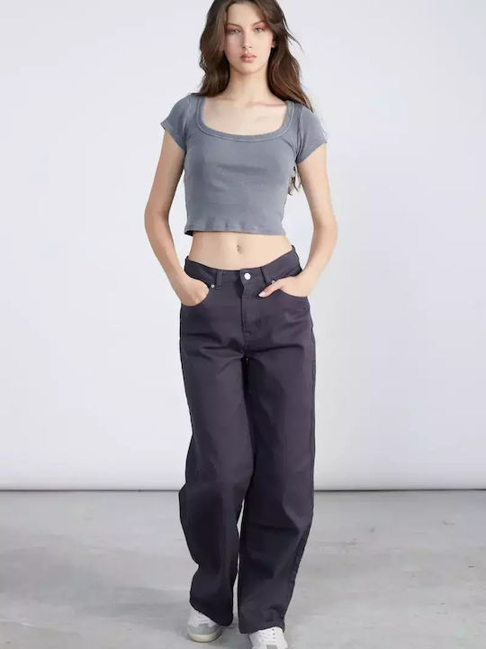 Γυναικείο Jean Παντελόνι σε Relaxed Εφαρμογή Grey
