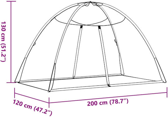 Mongolia Mosquito Net Doors 200 Mesh Black 200x120x130cm