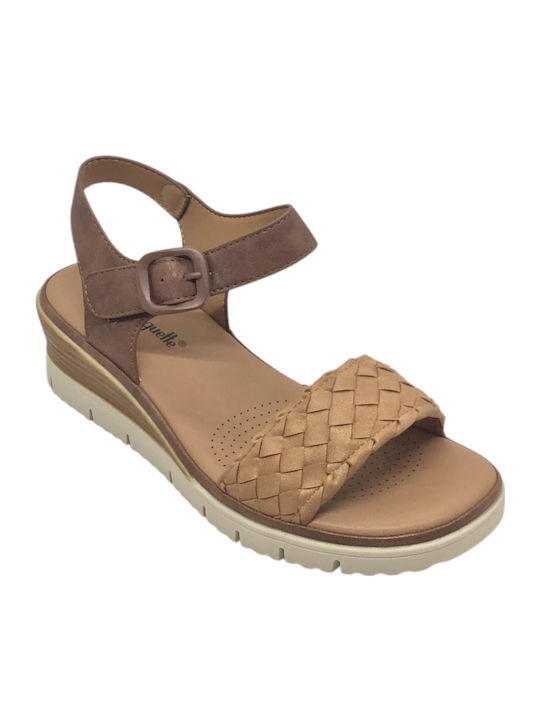 Anatomic Women's Ankle Strap Platforms Tabac Brown
