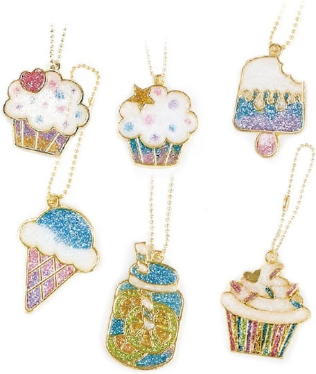 Set DIY 6 Pandantive Metalice Culori Sclipici Rășină UV Lanț Auriu Temă Deșert Copii 8 Ani+ Multicolor