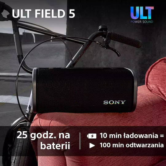 Sony ULT Field 5 Αδιάβροχο Ηχείο Bluetooth 27W με Διάρκεια Μπαταρίας έως 25 ώρες Μαύρο