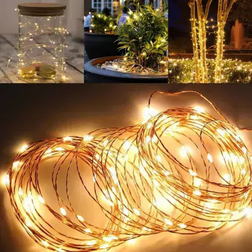 Lightex Hanging Solar Light Garland 4W 100lm Warm White 3000K with Photocell IP65