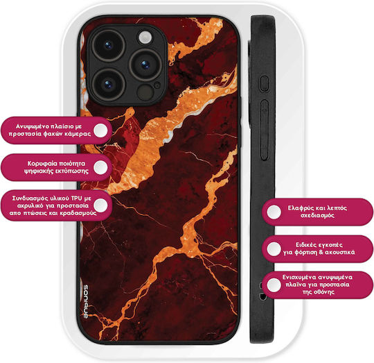Sonique Marble Series Case for Motorola Moto G54 5G Moto G54 5G Power Red