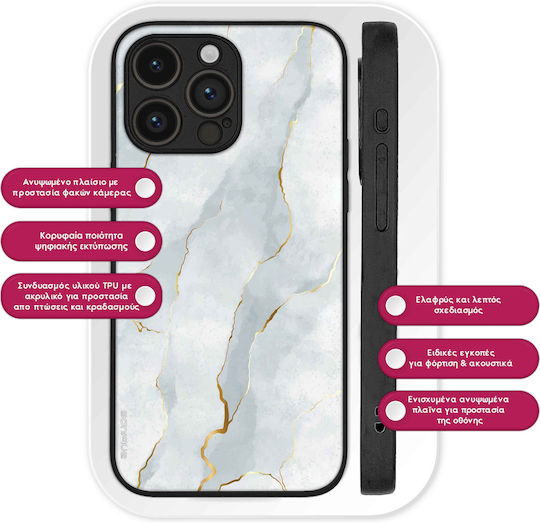 Sonique Marble Series Case for Motorola Moto G75 5G White 01