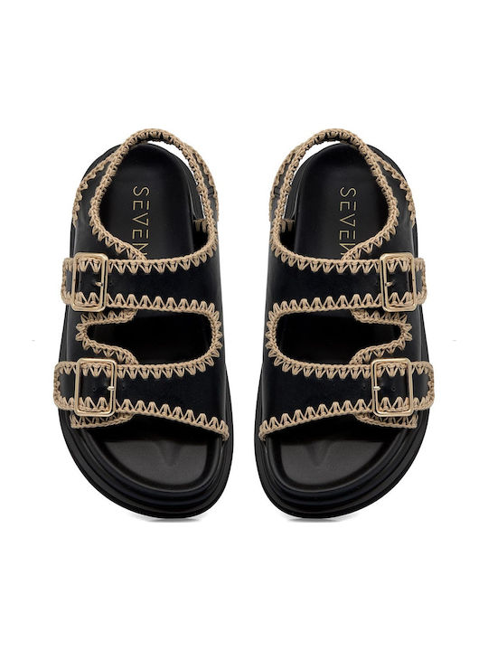 Women's Flat Sandals in Black Color