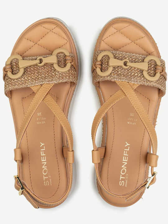 Sandale Casual Damă Flatforme Bej
