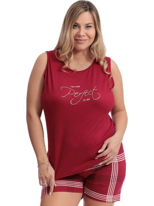 VIolet Summer Women's Pyjama Set Burgundy