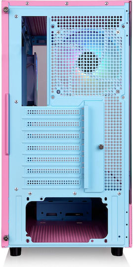 270 Plus TG ARGB Gaming Midi Tower Computer Case with Side Window Bubble Pink