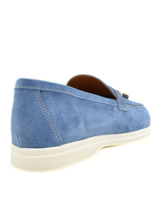 Δερμάτινα Γυναικεία Loafers σε Μπλε Χρώμα