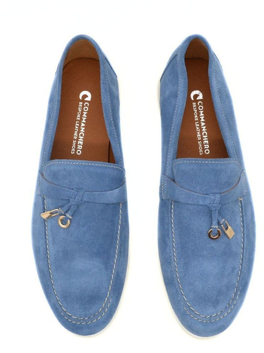 Δερμάτινα Γυναικεία Loafers σε Μπλε Χρώμα
