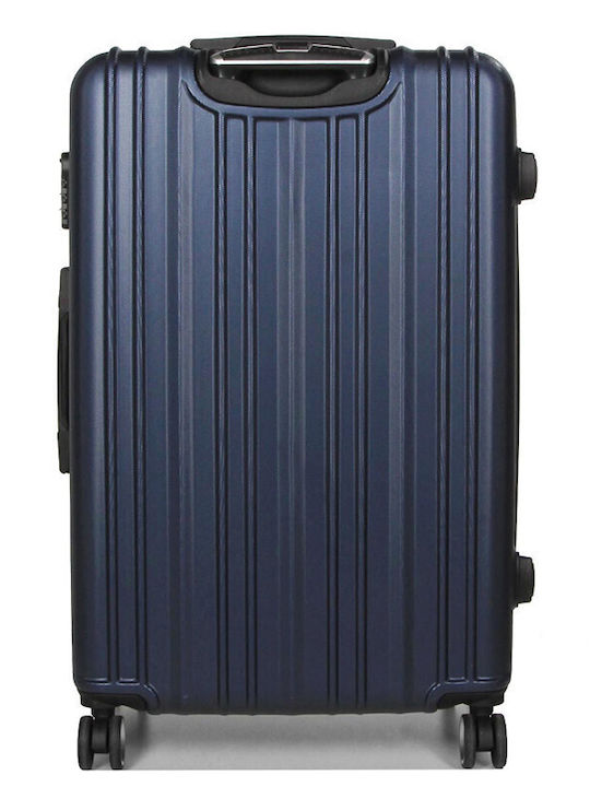 WORLDLINE Large Travel Suitcase Hard Blue with 4 Wheels Height 74cm