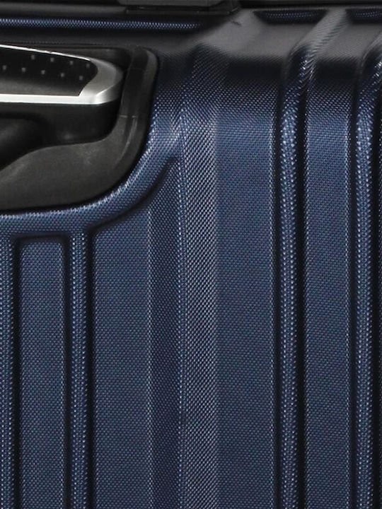 WORLDLINE Large Travel Suitcase Hard Blue with 4 Wheels Height 74cm