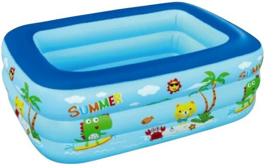 Children's PVC Inflatable Swimming Pool 210x140x65 cm Light Blue