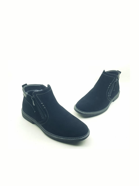 Schwarz Herrenstiefel mit Reißverschluss