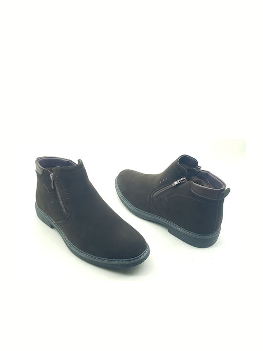 Braun Herrenstiefel mit Reißverschluss