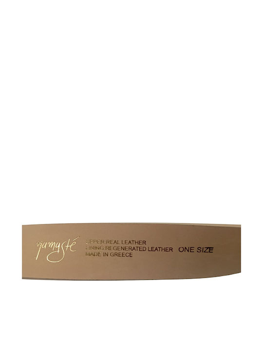 Leather Women's Belt Beige
