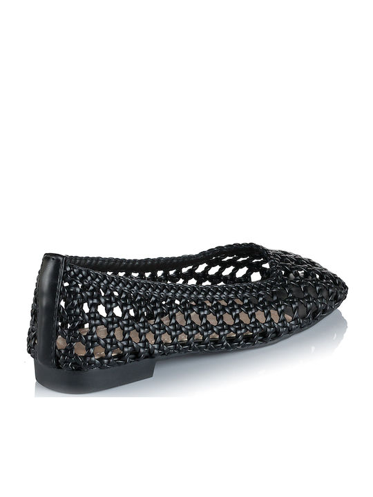 Synthetic Leather Ballerinas Black