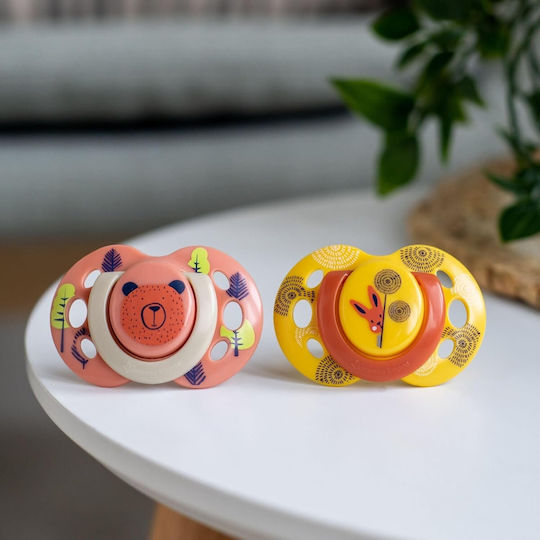 Tommee Tippee Fun Orthodontic Pacifiers Silicone Orange / Yellow for 18-36 months 2pcs
