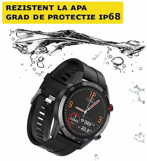 L13 Smartwatch με Παλμογράφο (Μαύρο)