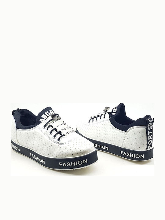 Γυναικεία Slip-On Δερμάτινα Λευκό / Λευκό / Λευκό
