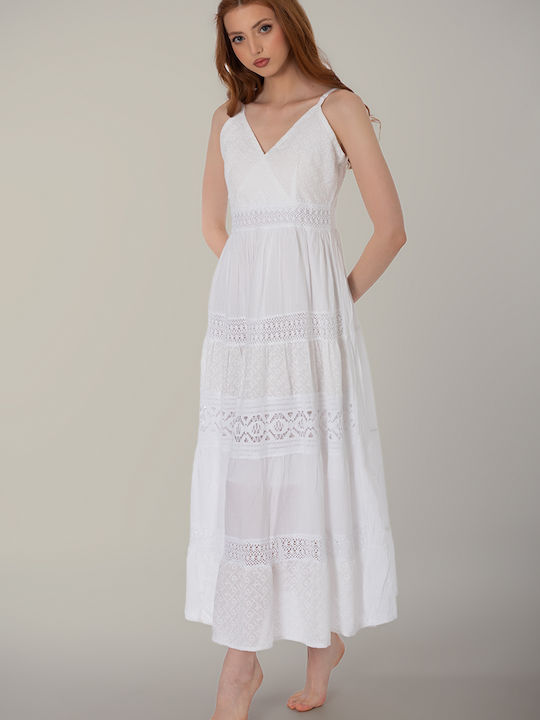Damen Kaftan Strand White