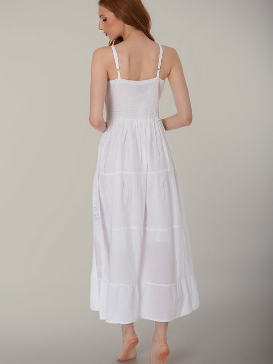 Damen Kaftan Strand White