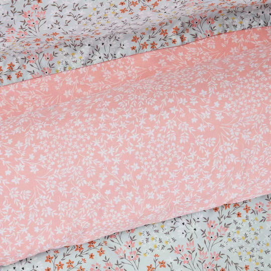 Das Home Casual 5428 Σετ Ημίδιπλο 3τμχ 120x200+35εκ. με Λάστιχο Mint, Rose Das Home Casual 5428 Σετ Ημίδιπλο 3τμχ 120x200+35εκ. με Λάστιχο Mint, Rose
