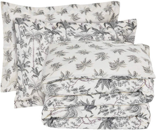 Das Home Sheet Sets Semi-Double with Elastic 120x200+35cm. Casual 5429 Ecru, Grey 3pcs