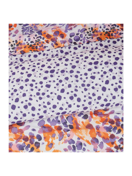 Das Home Sheet Sets Semi-Double with Elastic 120x200+35cm. Casual 5430 Orange, Purple 3pcs