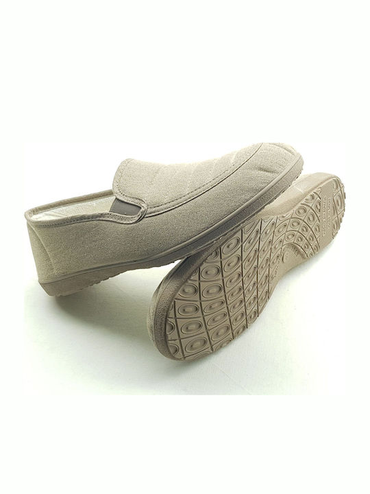 Stoff Herren Slip-Ons Beige
