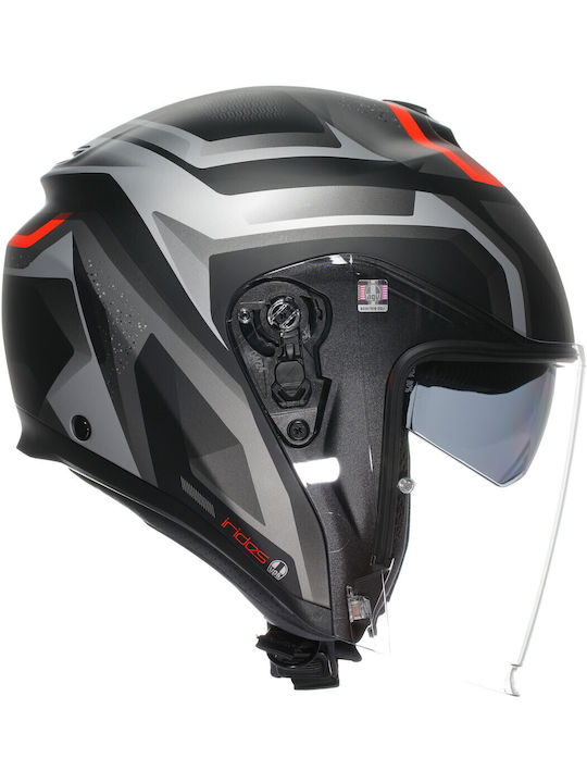AGV Irides Zurigo Matt Black/Grey Κράνος Μηχανής Jet ECE 22.06 1500gr με Sunvisor