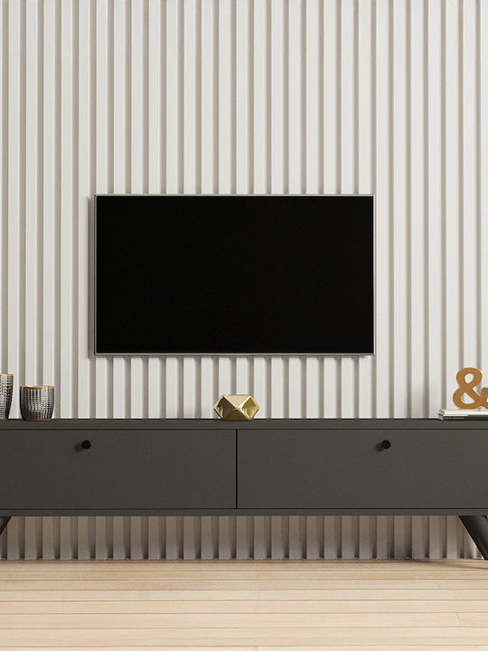 Έπιπλο Τηλεόρασης Jate Ανθρακί Μ160xΠ25xΥ40cm