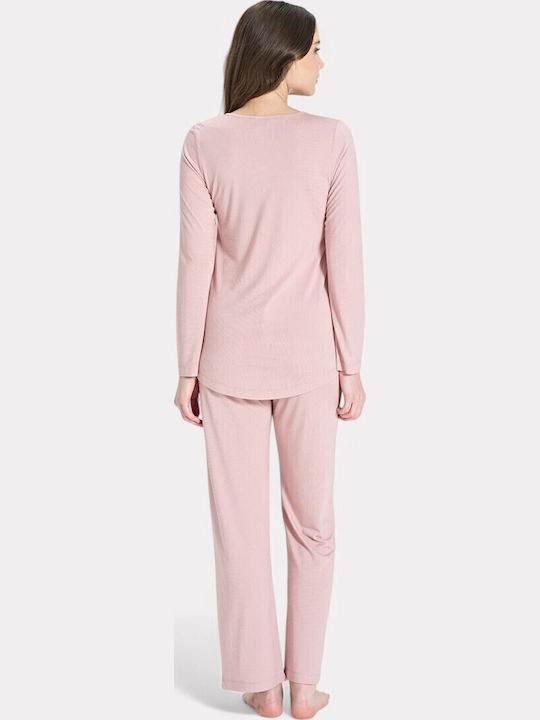 Pijadore Maternity Pajama Set & Nursing Pink