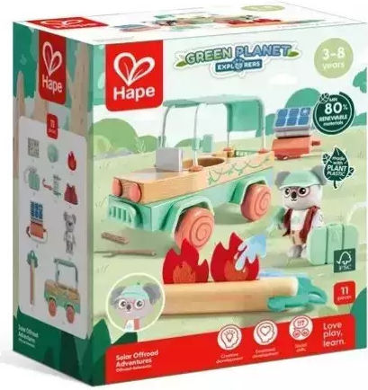 Дървен комплект Hape Слънчеви офроуд приключения 11 части