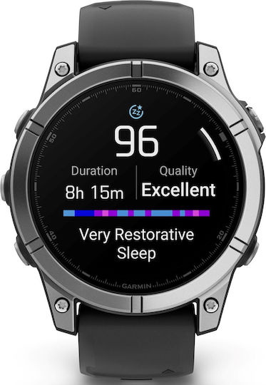 Garmin Fenix E Stainless Steel 47mm Αδιάβροχο Smartwatch με Παλμογράφο (Μαύρο)