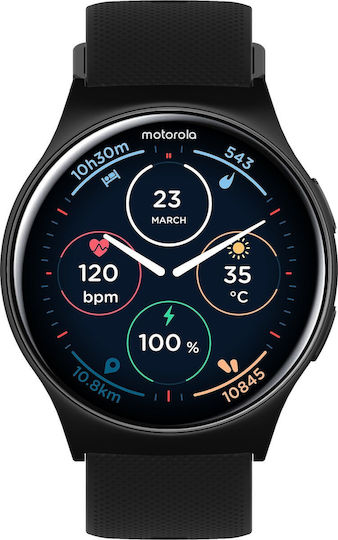 Motorola Moto Watch 120 Aluminium 50mm with Heart Rate Monitor (Black)