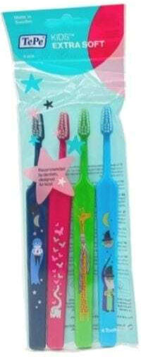 TePe Kids Soft Set Children's Toothbrushes for 3+ Years 4pcs Multicolour