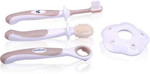 Cangaroo Silicone Zahnbürsten Set Für Baby-Zahnbürsten Für 0m+ 4Stücke Beige