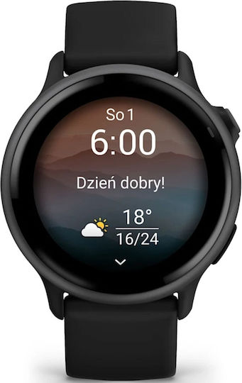 Garmin Vivoactive 6 Aluminium 42mm Waterproof Smartwatch with Heart Rate Monitor (Slate with Black Band)